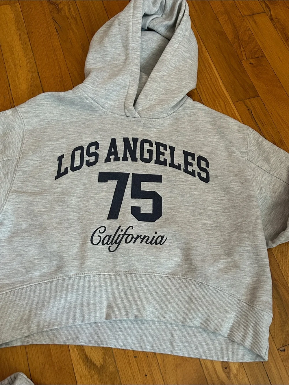 Zara Kids Gray Heather 'Los Angeles 75' Jogger Set